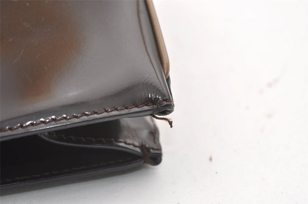 Authentic Salvatore Ferragamo Vintage Gancini Leather Hand Bag Purse Brown 0302K