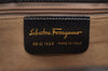 Authentic Salvatore Ferragamo Vintage Gancini Leather Hand Bag Purse Brown 0302K