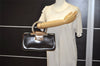 Authentic Salvatore Ferragamo Vintage Gancini Leather Hand Bag Purse Brown 0302K