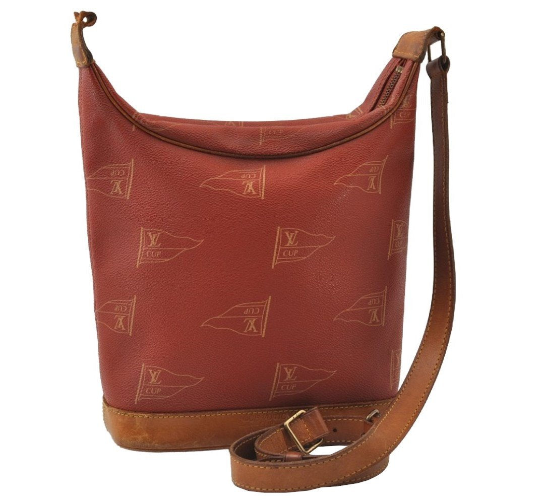 Authentic Louis Vuitton Cup Le Touquet Shoulder Bag Orange M80027 Junk 0303J