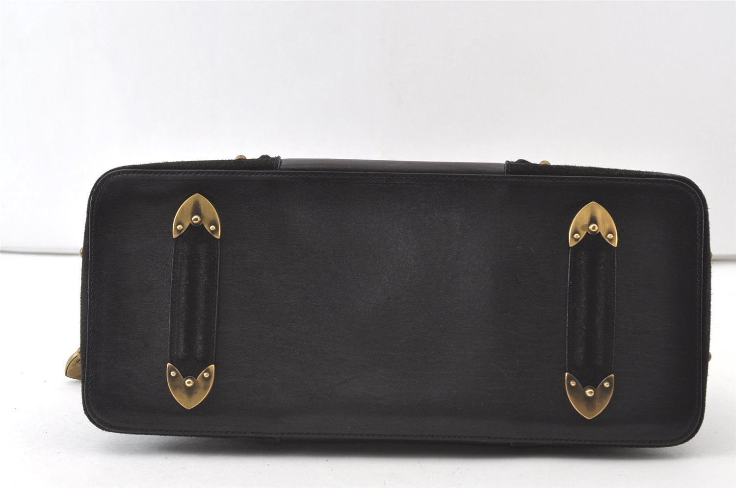 Authentic Christian Dior Shoulder Hand Bag Leather Suede Black CD 0304J