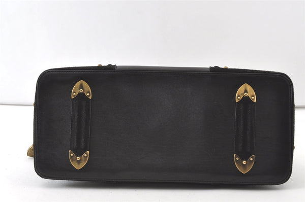Authentic Christian Dior Shoulder Hand Bag Leather Suede Black CD 0304J