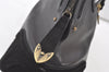 Authentic Christian Dior Shoulder Hand Bag Leather Suede Black CD 0304J