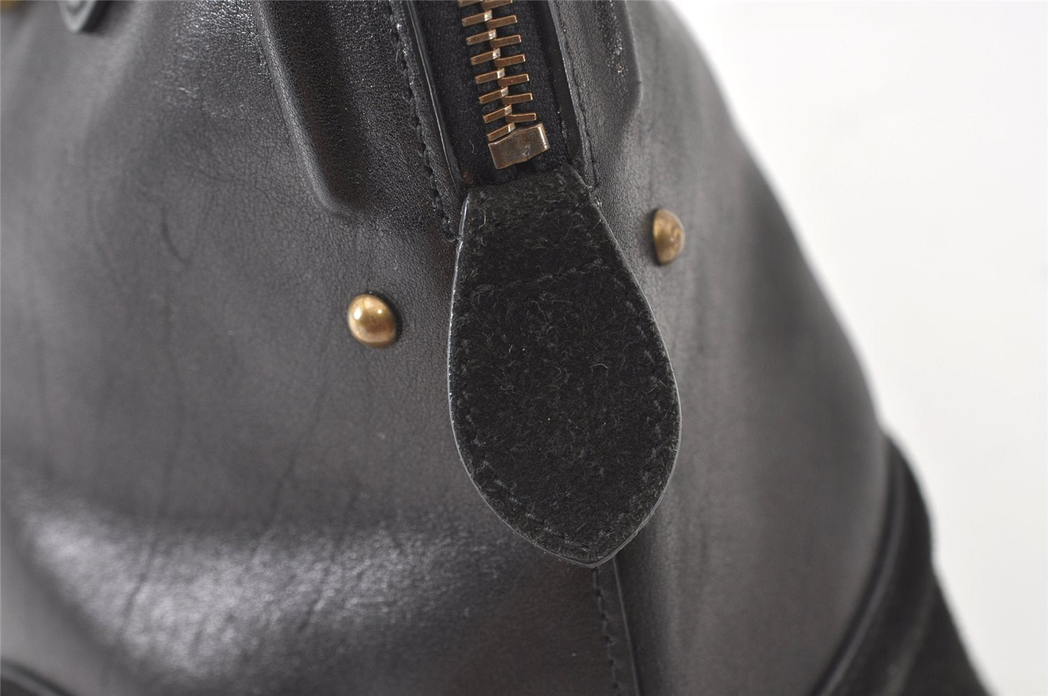 Authentic Christian Dior Shoulder Hand Bag Leather Suede Black CD 0304J