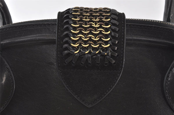 Authentic Christian Dior Shoulder Hand Bag Leather Suede Black CD 0304J