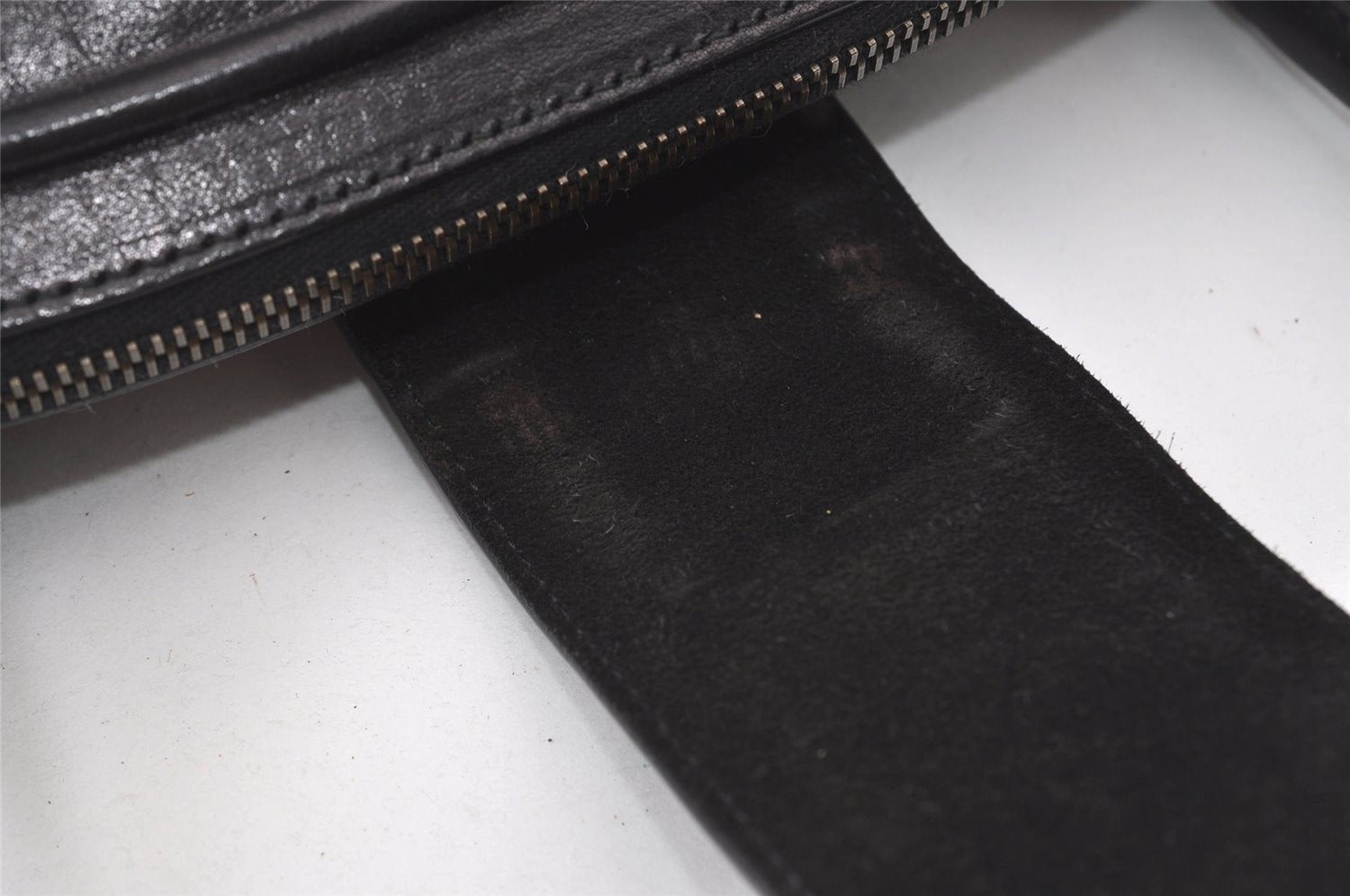 Authentic Christian Dior Shoulder Hand Bag Leather Suede Black CD 0304J