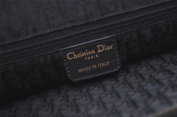Authentic Christian Dior Shoulder Hand Bag Leather Suede Black CD 0304J