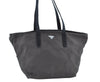 Authentic PRADA Nylon Tessuto Leather Shoulder Tote Bag Brown 0305H