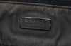 Authentic PRADA Nylon Tessuto Leather Shoulder Tote Bag Brown 0305H