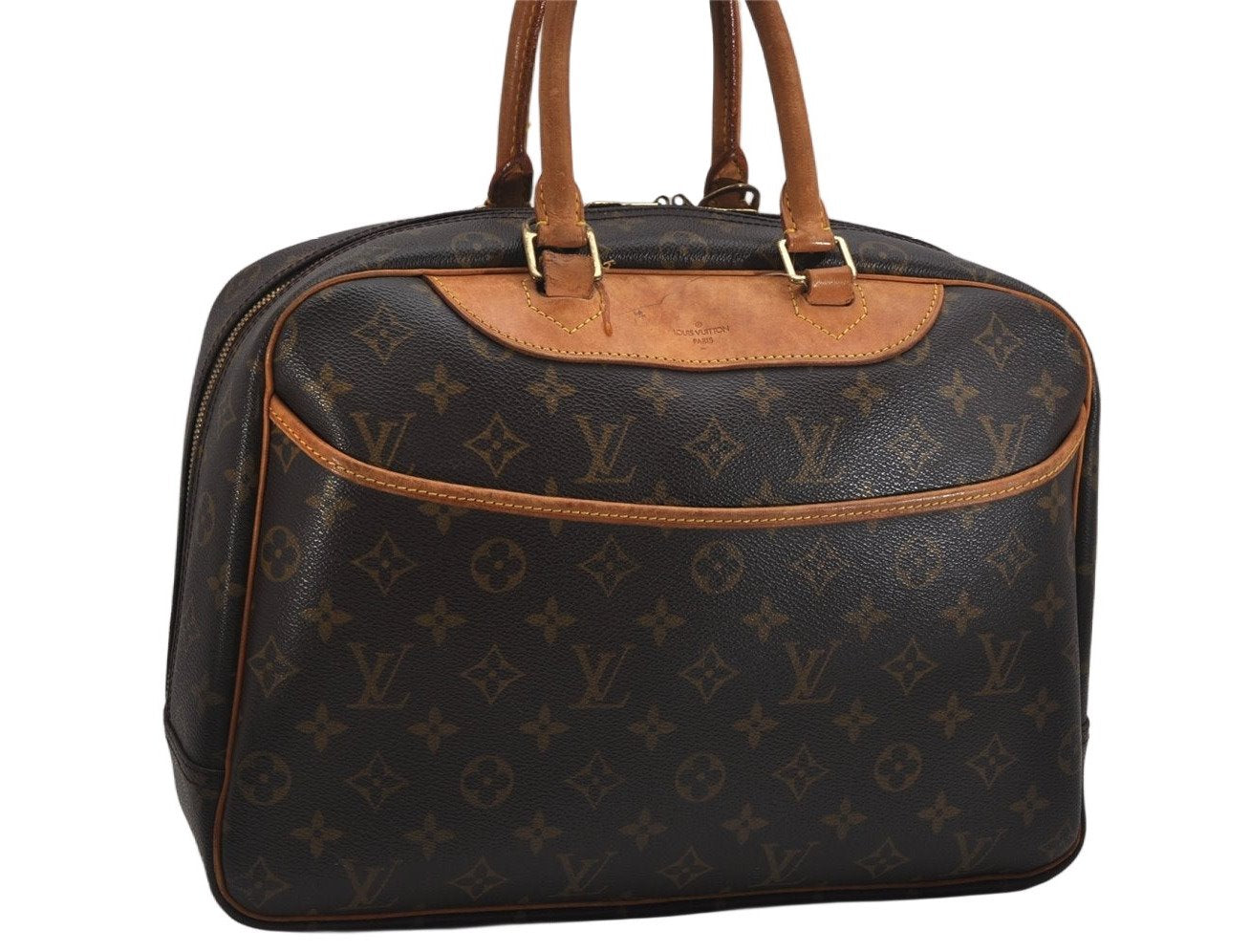 Authentic Louis Vuitton Monogram Deauville Hand Bag M47270 LV 0305K