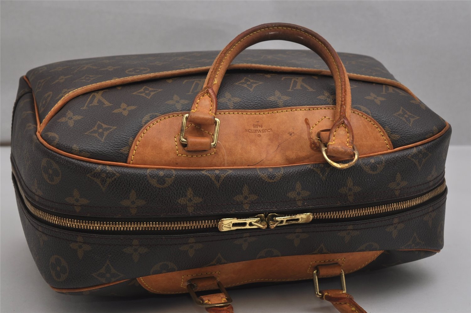 Authentic Louis Vuitton Monogram Deauville Hand Bag M47270 LV 0305K
