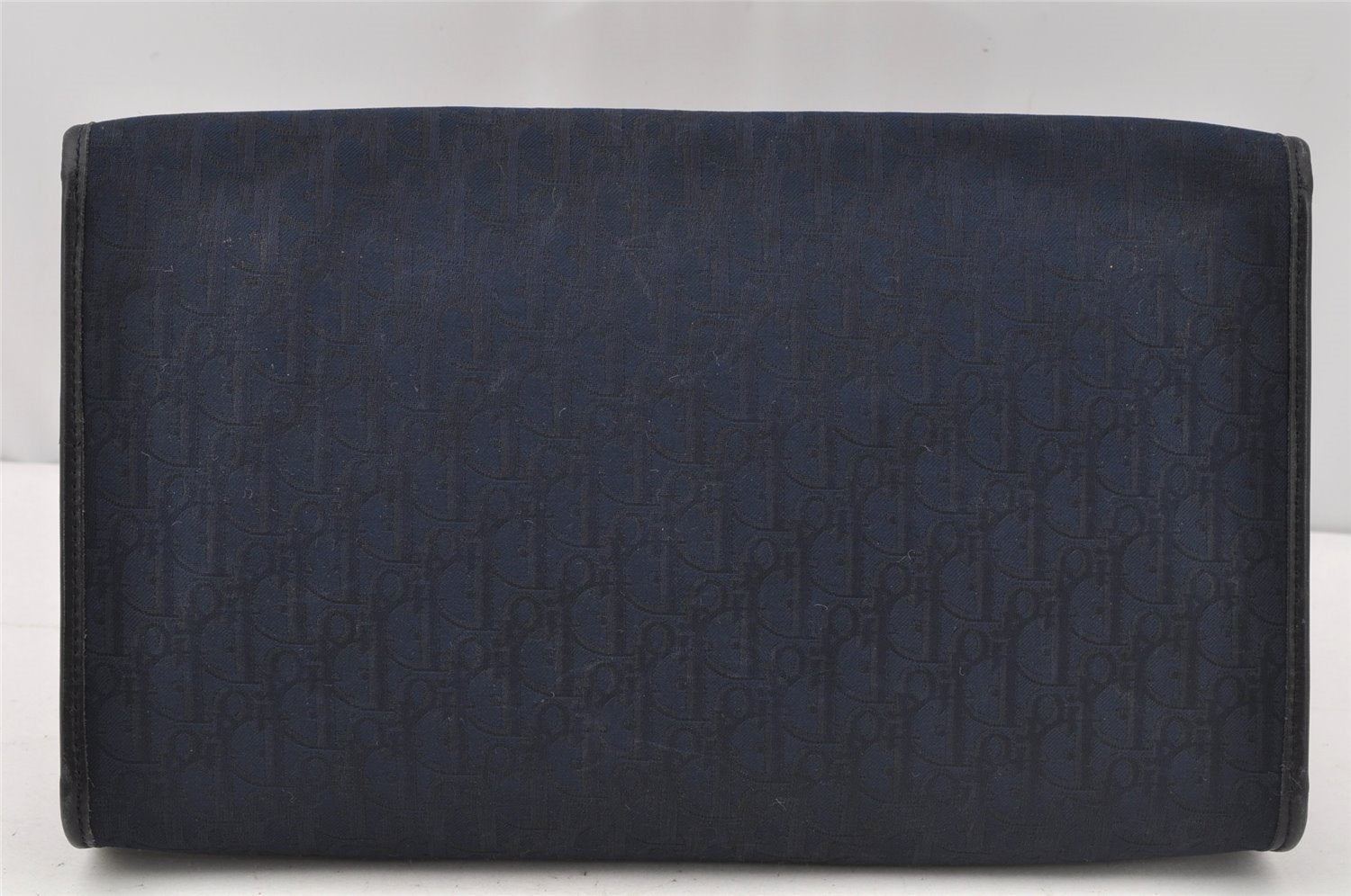 Auth Christian Dior Trotter 2Way Shoulder Clutch Bag Canvas Leather Navy 0306J