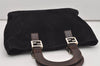 Authentic FENDI Vintage Hand Tote Bag Purse Suede Leather Black 0307J