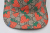 Authentic GUCCI Strawberry Cap GG PVC Leather Size S 517074 Brown Box 0308J