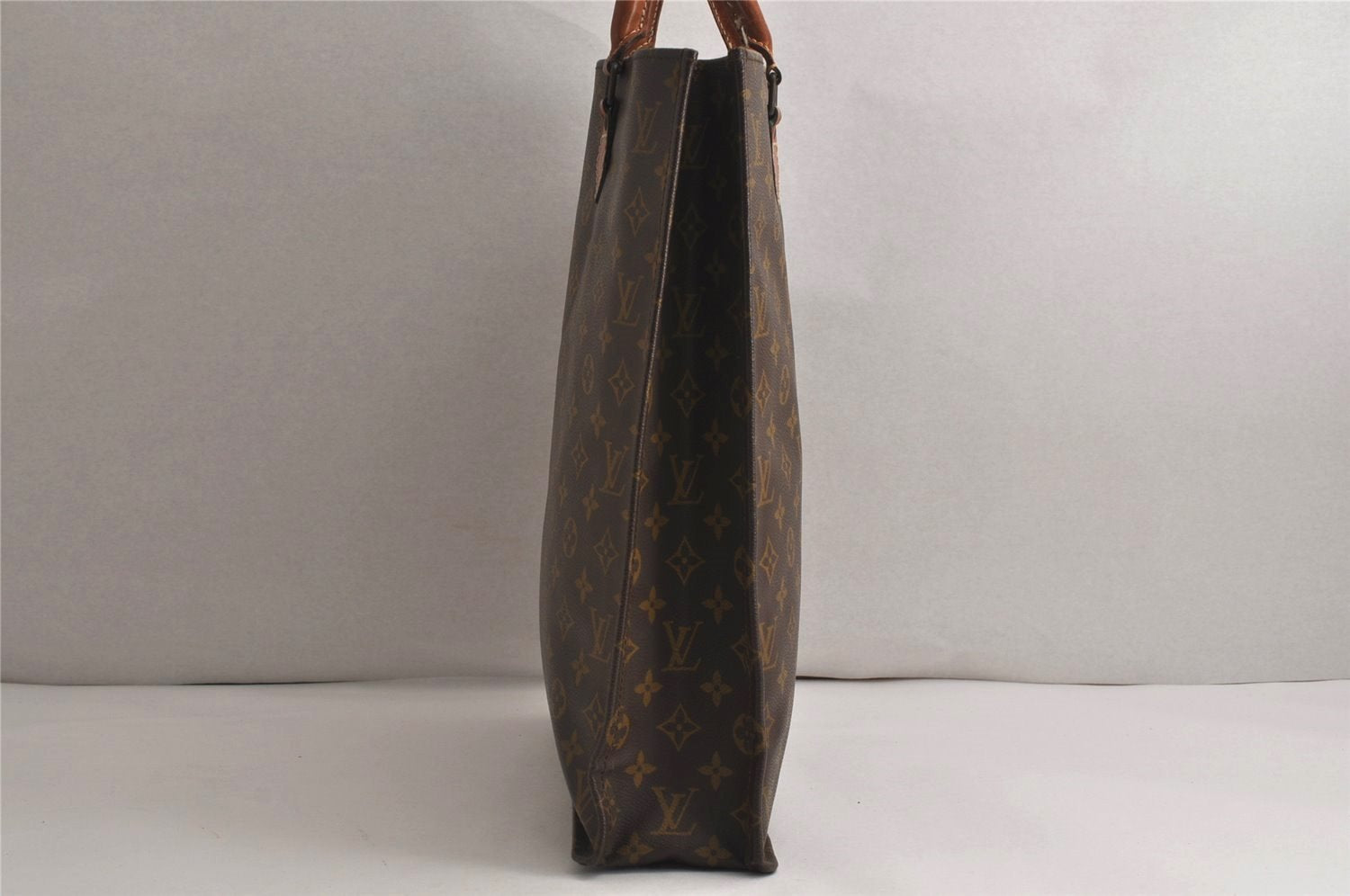 Authentic Louis Vuitton Monogram Sac Plat Hand Tote Bag Old Model LV 0308K