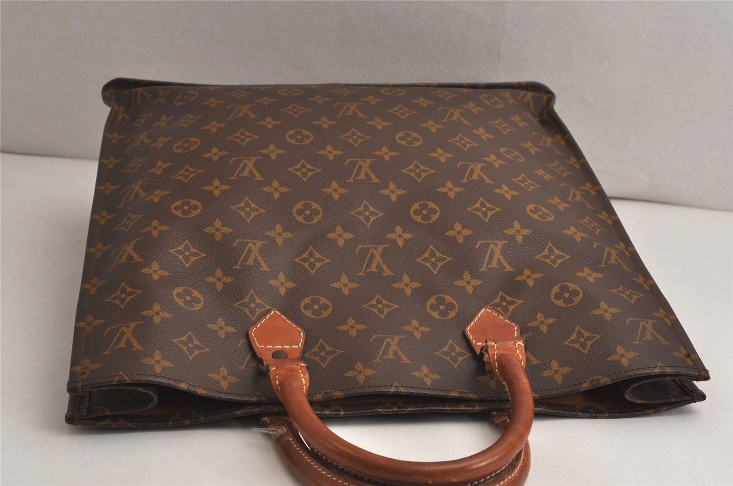 Authentic Louis Vuitton Monogram Sac Plat Hand Tote Bag Old Model LV 0308K