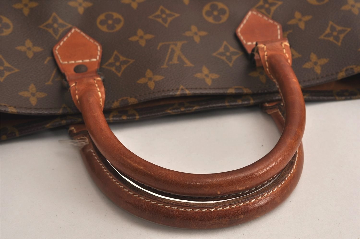 Authentic Louis Vuitton Monogram Sac Plat Hand Tote Bag Old Model LV 0308K