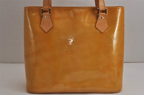 Authentic Louis Vuitton Vernis Houston Shoulder Hand Bag Yellow M91004 LV 0310K