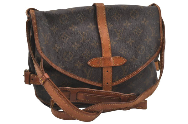 Authentic Louis Vuitton Monogram Saumur 30 Shoulder Cross Bag M42256 LV 0312J