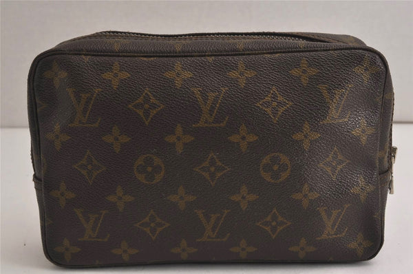 Auth Louis Vuitton Monogram Trousse Toilette 23 Clutch Hand Bag M47524 LV 0313K