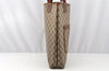 Authentic GUCCI Web Sherry Line Shoulder Tote Bag GG PVC Leather Brown 0315J