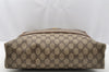 Authentic GUCCI Web Sherry Line Shoulder Tote Bag GG PVC Leather Brown 0315J