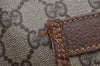 Authentic GUCCI Web Sherry Line Shoulder Tote Bag GG PVC Leather Brown 0315J