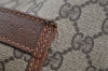Authentic GUCCI Web Sherry Line Shoulder Tote Bag GG PVC Leather Brown 0315J