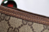 Authentic GUCCI Web Sherry Line Shoulder Tote Bag GG PVC Leather Brown 0315J