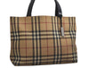 Authentic BURBERRY Vintage Nova Check PVC Leather Hand Bag Beige Junk 0316K