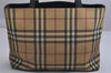 Authentic BURBERRY Vintage Nova Check PVC Leather Hand Bag Beige Junk 0316K