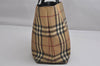 Authentic BURBERRY Vintage Nova Check PVC Leather Hand Bag Beige Junk 0316K