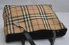 Authentic BURBERRY Vintage Nova Check PVC Leather Hand Bag Beige Junk 0316K