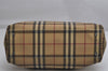 Authentic BURBERRY Vintage Nova Check PVC Leather Hand Bag Beige Junk 0316K
