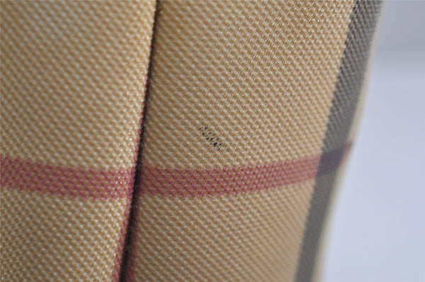 Authentic BURBERRY Vintage Nova Check PVC Leather Hand Bag Beige Junk 0316K