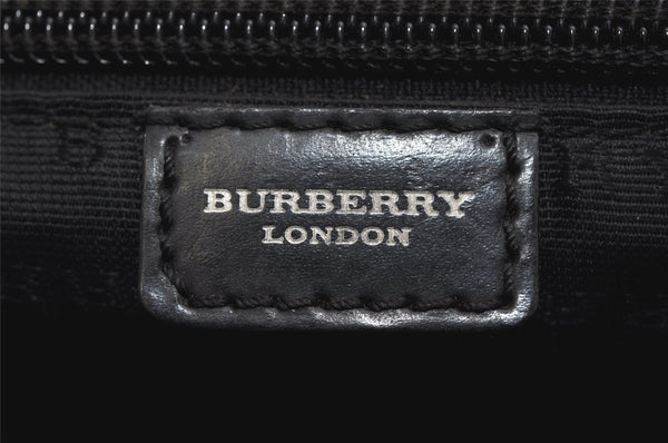 Authentic BURBERRY Vintage Nova Check PVC Leather Hand Bag Beige Junk 0316K