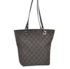 Authentic GUCCI Vintage Shoulder Tote Bag GG Canvas Leather 31244 Black 0317K