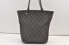 Authentic GUCCI Vintage Shoulder Tote Bag GG Canvas Leather 31244 Black 0317K