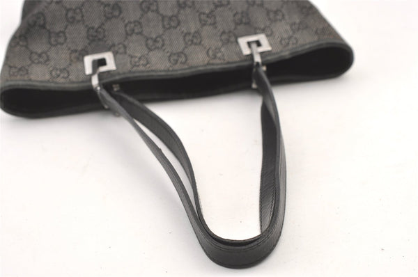 Authentic GUCCI Vintage Shoulder Tote Bag GG Canvas Leather 31244 Black 0317K