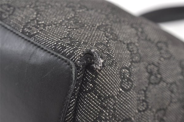 Authentic GUCCI Vintage Shoulder Tote Bag GG Canvas Leather 31244 Black 0317K