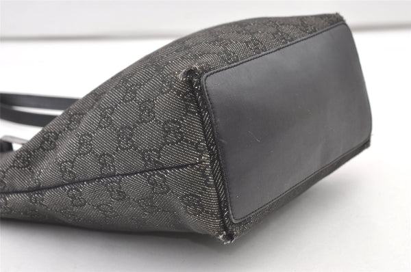 Authentic GUCCI Vintage Shoulder Tote Bag GG Canvas Leather 31244 Black 0317K