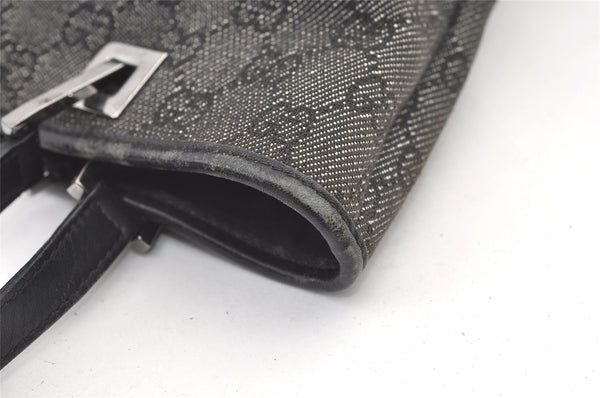 Authentic GUCCI Vintage Shoulder Tote Bag GG Canvas Leather 31244 Black 0317K