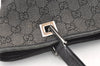 Authentic GUCCI Vintage Shoulder Tote Bag GG Canvas Leather 31244 Black 0317K