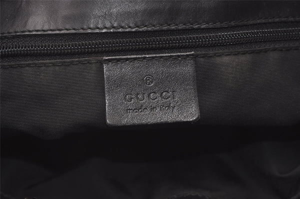Authentic GUCCI Vintage Shoulder Tote Bag GG Canvas Leather 31244 Black 0317K