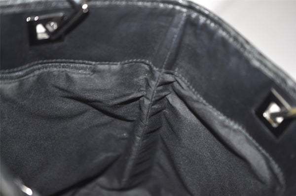 Authentic GUCCI Vintage Shoulder Tote Bag GG Canvas Leather 31244 Black 0317K