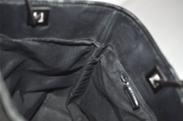 Authentic GUCCI Vintage Shoulder Tote Bag GG Canvas Leather 31244 Black 0317K