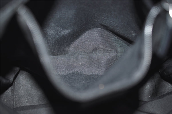 Authentic GUCCI Vintage Shoulder Tote Bag GG Canvas Leather 31244 Black 0317K