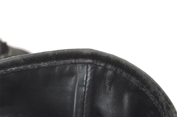 Authentic GUCCI Vintage Shoulder Tote Bag GG Canvas Leather 31244 Black 0317K