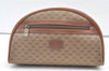 Authentic GUCCI Vintage Micro GG PVC Leather Clutch Hand Bag Purse Brown 0318K
