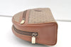 Authentic GUCCI Vintage Micro GG PVC Leather Clutch Hand Bag Purse Brown 0318K